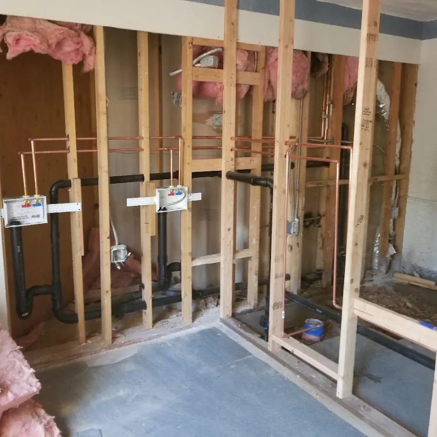 Copper pipe rough-in and plumbing installation in Jackson